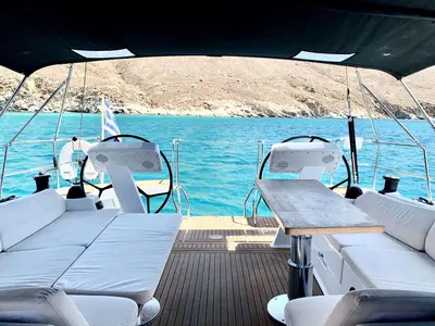 Deck of APOLLO, a Hanse 508 sailboat at Sami Municipal Unit, Greece