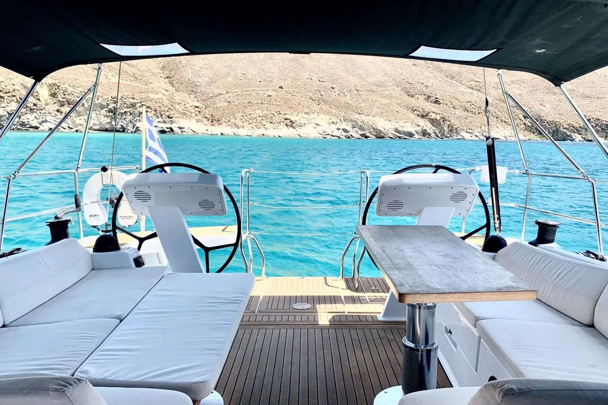 Deck of APOLLO, a Hanse 508 sailboat at Sami Municipal Unit, Greece