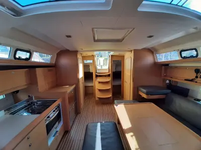 Galley of Diego, a Dufour 460 GL sailboat at Tonnarella, Italy