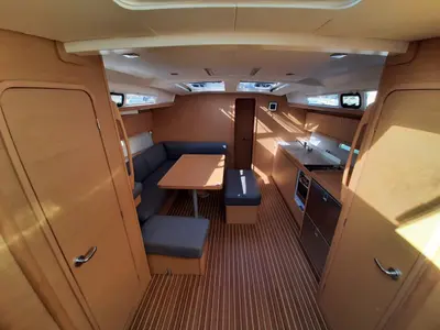 Salon of Diego, a Dufour 460 GL sailboat at Tonnarella, Italy