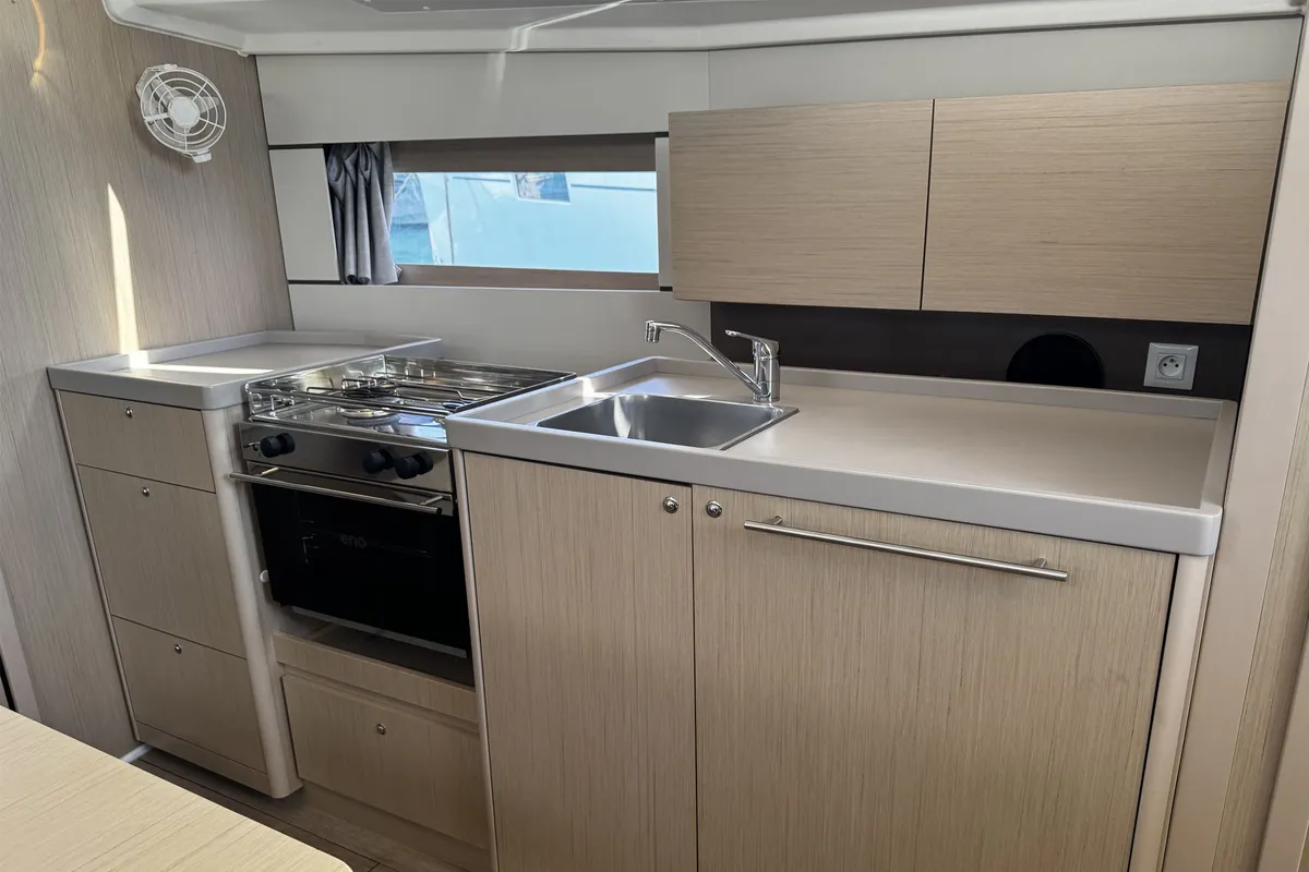 Galley of Tamara, a Beneteau Oceanis 38.1 sailboat at Općina Rogoznica, Croatia