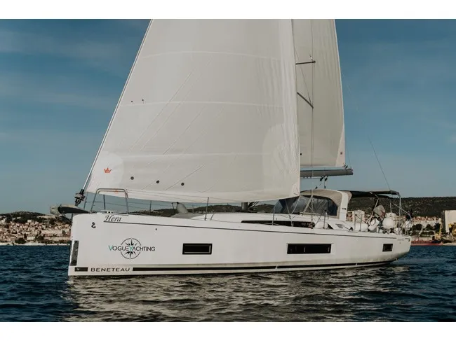 Exterior view of HERA, a Beneteau Oceanis 46.1 sailboat at Grad Šibenik, Croatia