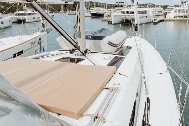 Deck of HERA, a Beneteau Oceanis 46.1 sailboat at Grad Šibenik, Croatia