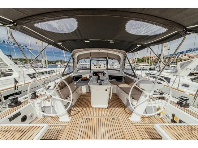 Cockpit of HERA, a Beneteau Oceanis 46.1 sailboat at Grad Šibenik, Croatia