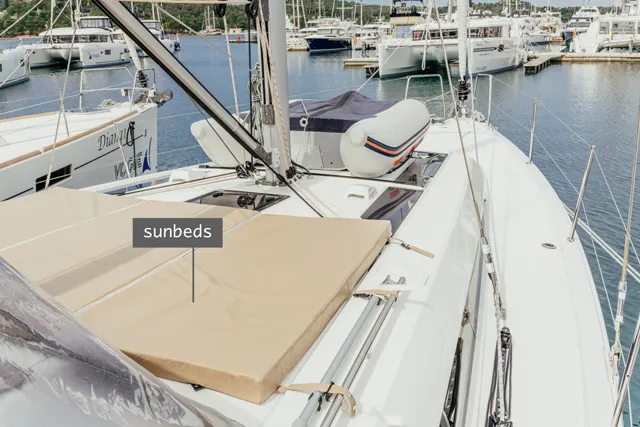 Deck of HERA, a Beneteau Oceanis 46.1 sailboat at Grad Šibenik, Croatia