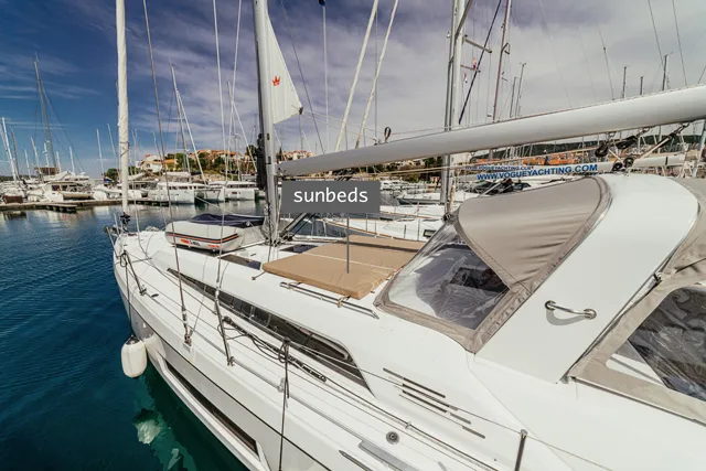 Deck of HERA, a Beneteau Oceanis 46.1 sailboat at Grad Šibenik, Croatia
