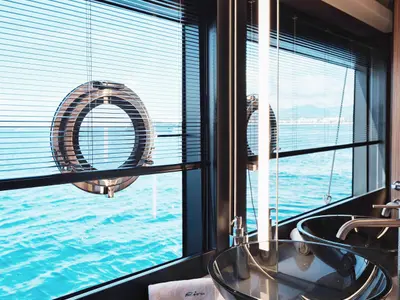 Head on Icona, a Riva 102 Corsaro Super motor yacht at Mandelieu-la-Napoule, France