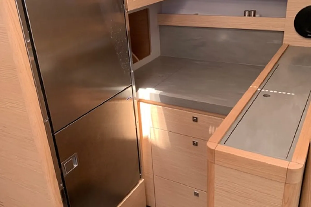 Galley of Princess Leia, a Dufour 530 sailboat at Lavrion, Greece