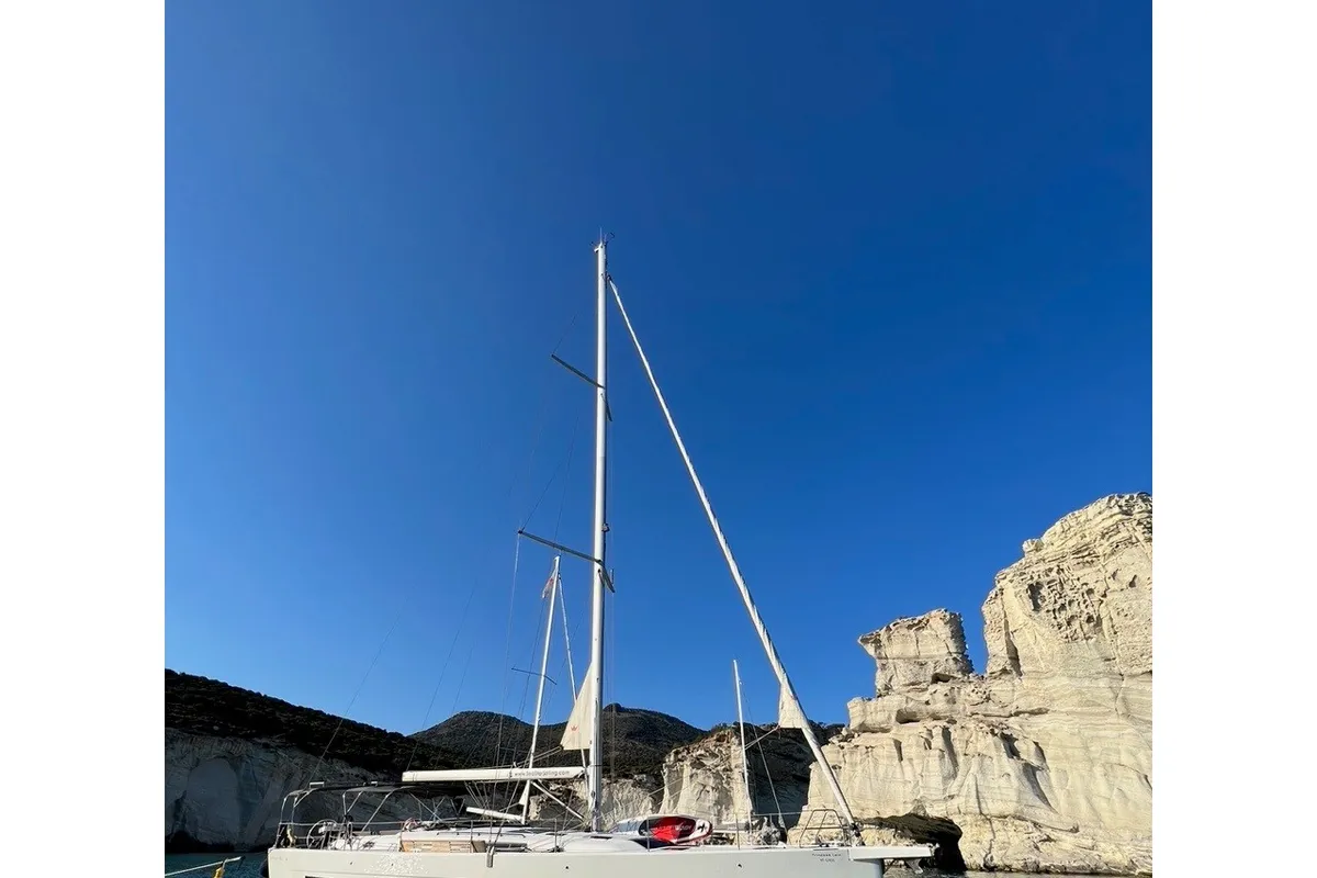 Princess Leia, a Dufour 530 sailboat at Lavrion, Greece