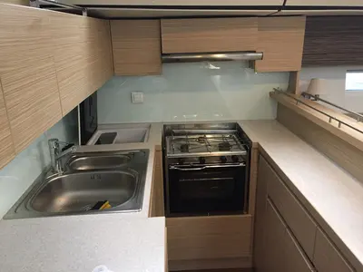 Galley of BROMBONERO, a D&D Kufner 54 sailboat at Punat, Croatia