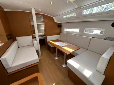 Salon of Bobo, a Jeanneau Sun Odyssey 410 sailboat at Dubrovnik, Croatia