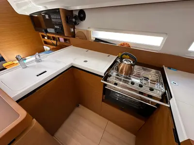 Galley of Bobo, a Jeanneau Sun Odyssey 410 sailboat at Dubrovnik, Croatia