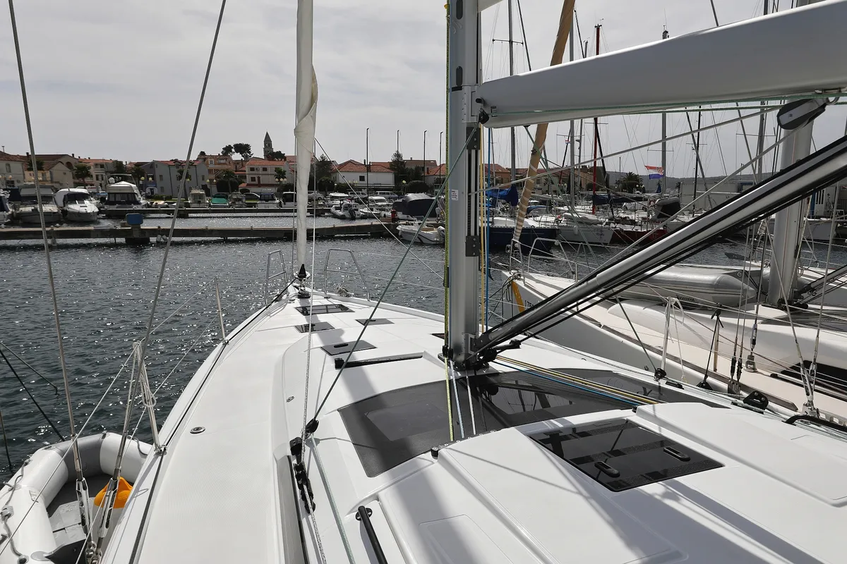 Salon of Kairos, a Dufour 41 sailboat at Grad Biograd na Moru, Croatia