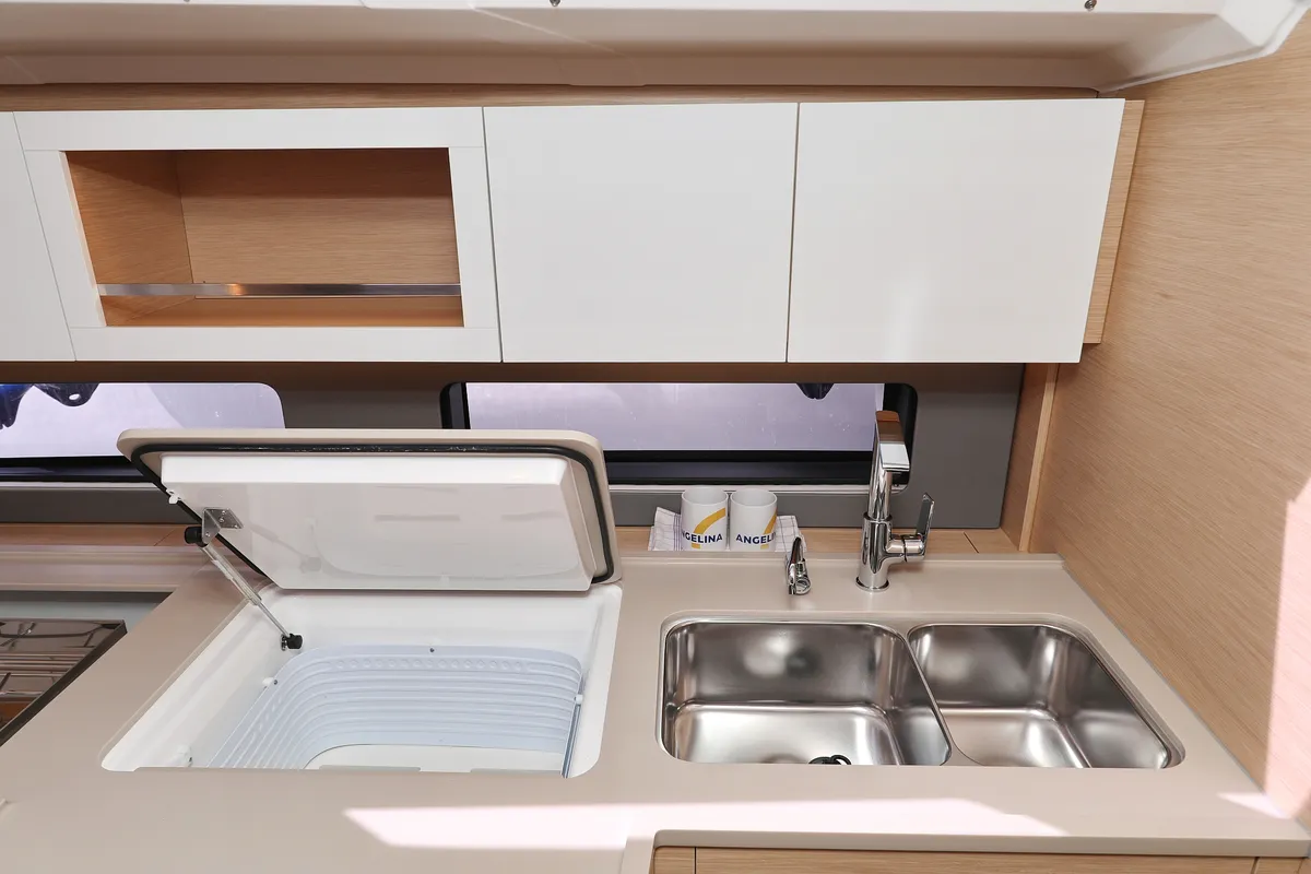 Galley of Kairos, a Dufour 41 sailboat at Grad Biograd na Moru, Croatia