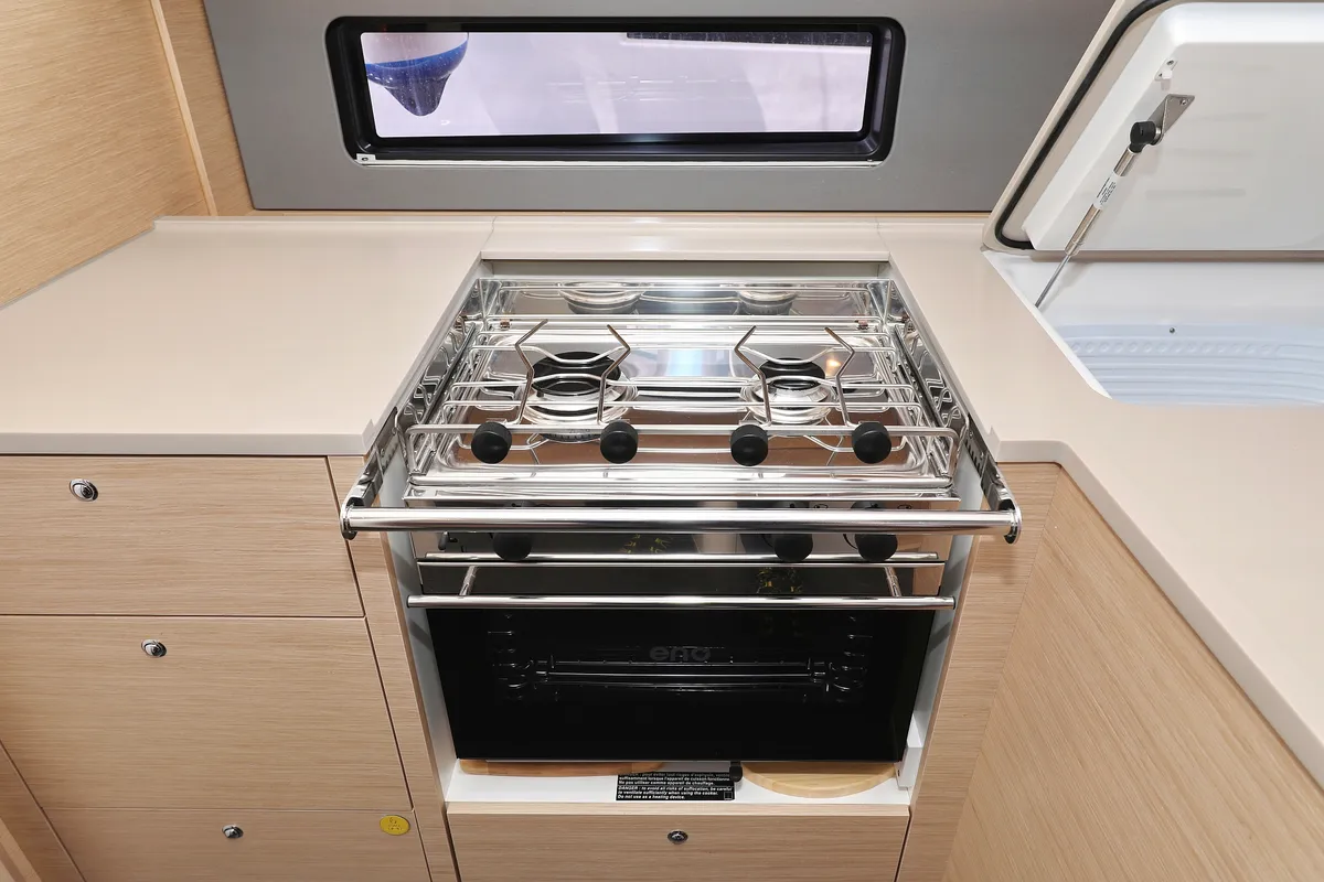 Galley of Kairos, a Dufour 41 sailboat at Grad Biograd na Moru, Croatia