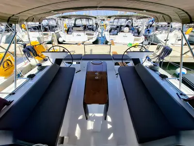 Salon of Kairos, a Dufour 41 sailboat at Grad Biograd na Moru, Croatia