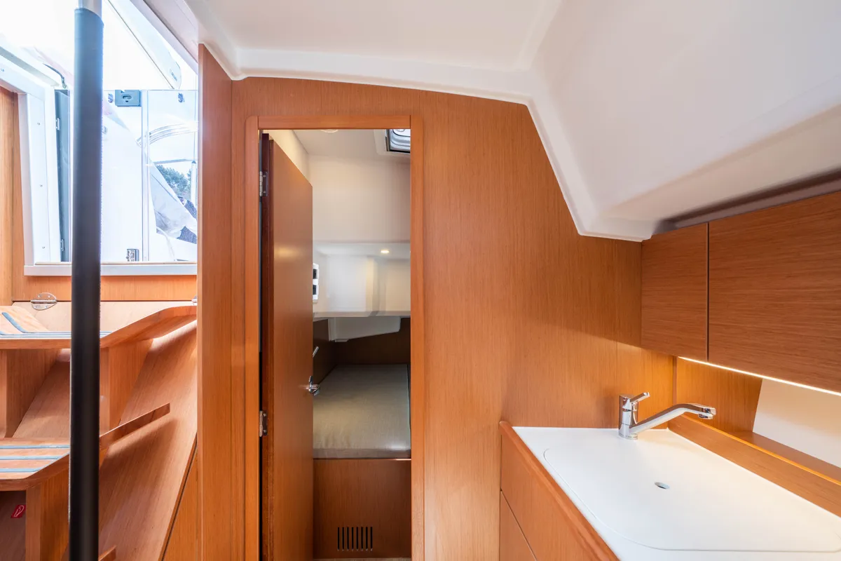 Cabin on Rosario, a Bavaria C42 sailboat at Municipal Unit of Lefkada, Greece