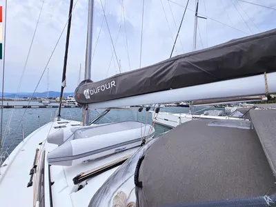 Deck of Toccata, a Dufour 470 sailboat at Rogoznica, Croatia