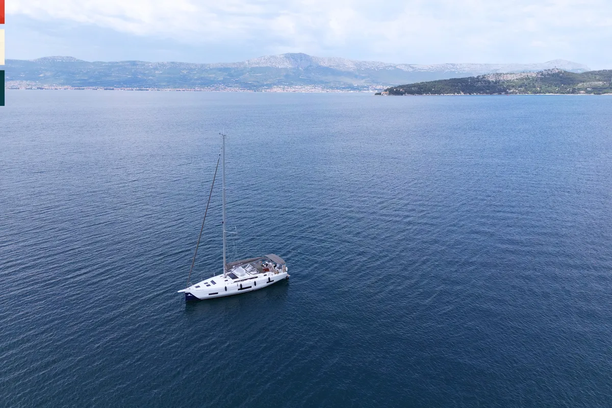 Exterior view of Toccata, a Dufour 470 sailboat at Rogoznica, Croatia