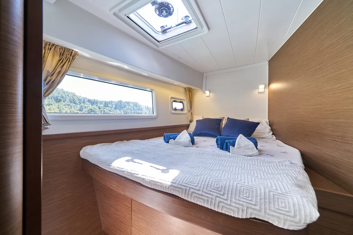 Cabin on Aura, a Lagoon 42 catamaran at Grad Kaštela, Croatia