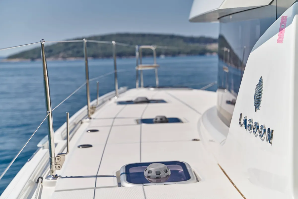 Aura, a Lagoon 42 catamaran at Grad Kaštela, Croatia