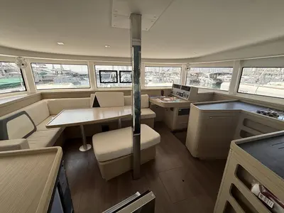 Salon of Tigeer Royale, a Lagoon 42 catamaran at Split, Croatia
