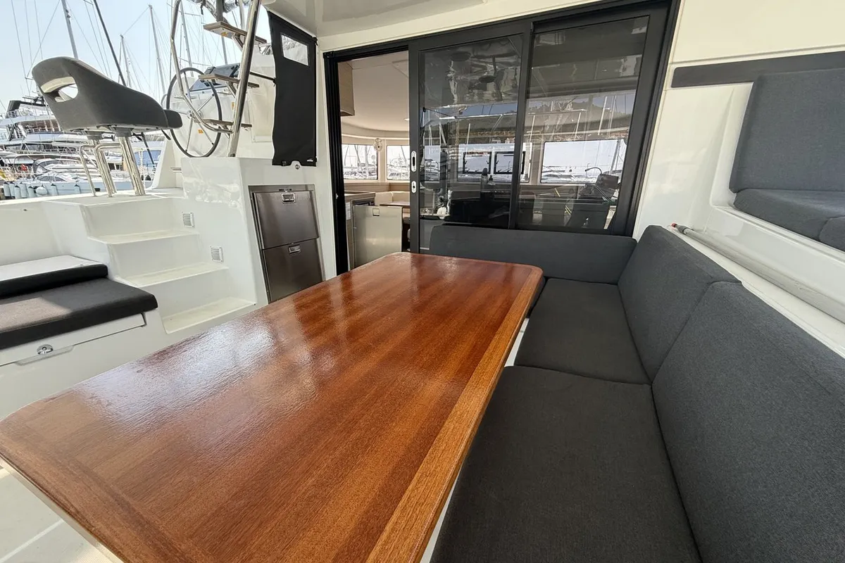 Deck of Tigeer Royale, a Lagoon 42 catamaran at Split, Croatia