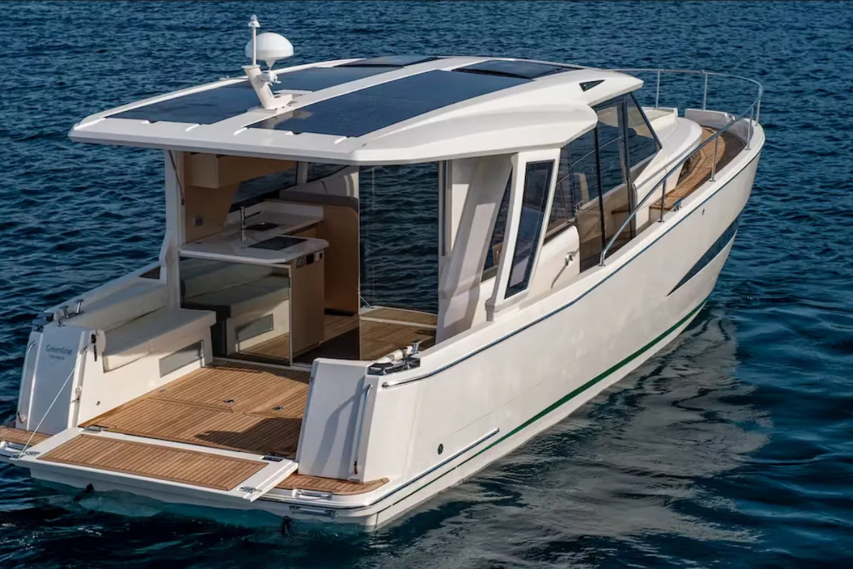 Exterior view of VIVALDI, a Greenline 39 motorboat at Izola / Isola, Slovenia
