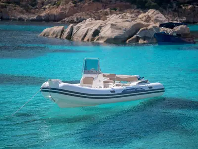 Exterior view of Capelli Tempest 570, a RIB at Cannigione, Italy