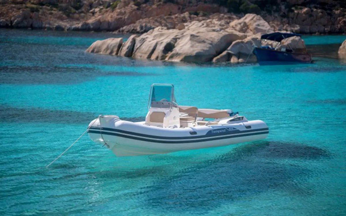 Exterior view of Capelli Tempest 570, a RIB at Cannigione, Italy