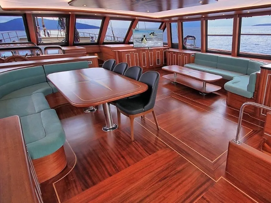 Salon of Dragon Fly, a Gulet Custom built 183 motor yacht at Bodrum, Turkey