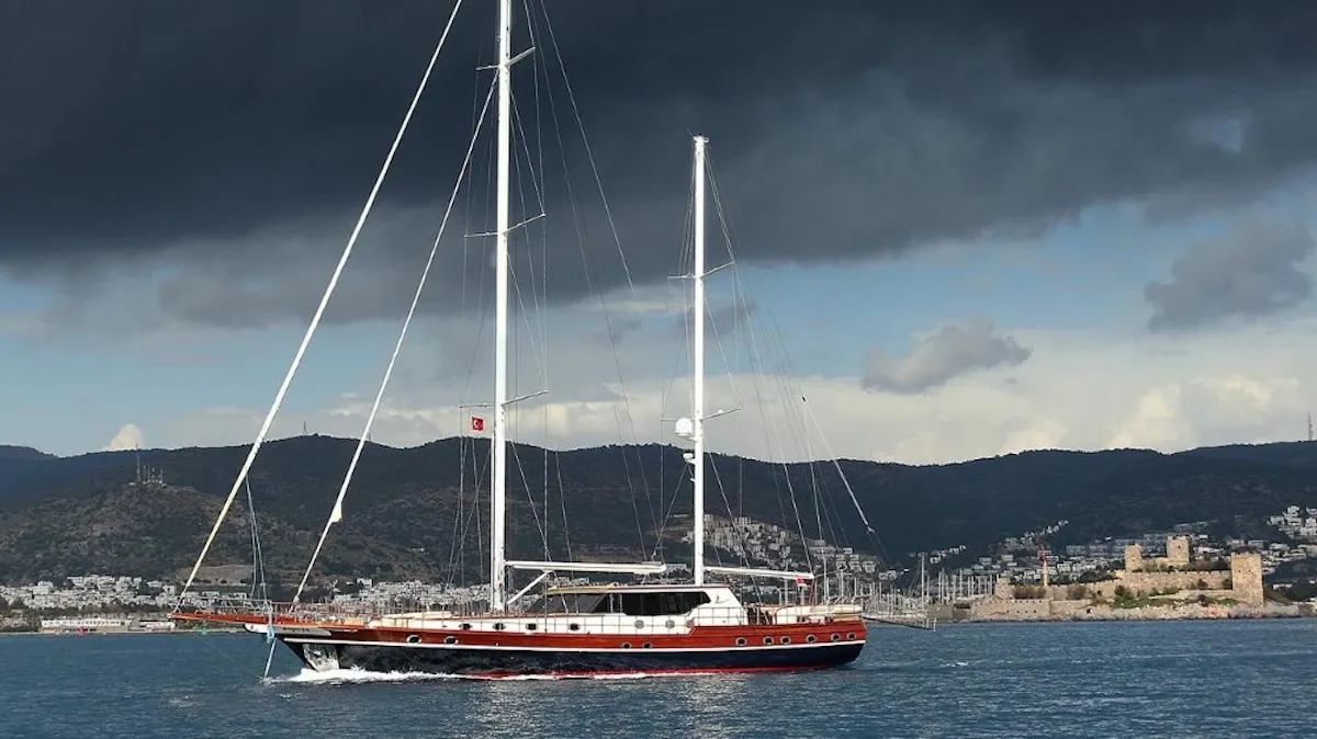 Exterior view of Dragon Fly, a Gulet Custom built 183 motor yacht at Bodrum, Turkey