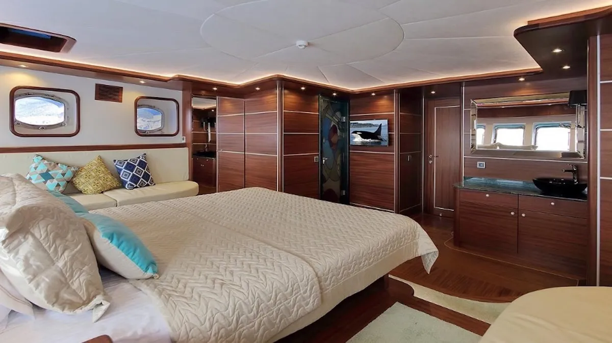 Cabin on Dragon Fly, a Gulet Custom built 183 motor yacht at Bodrum, Turkey