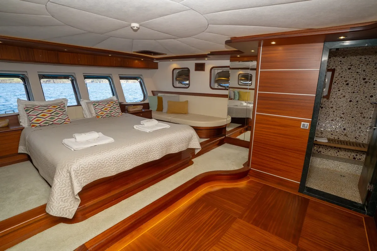 Cabin on Dragon Fly, a Gulet Custom built 183 motor yacht at Bodrum, Turkey