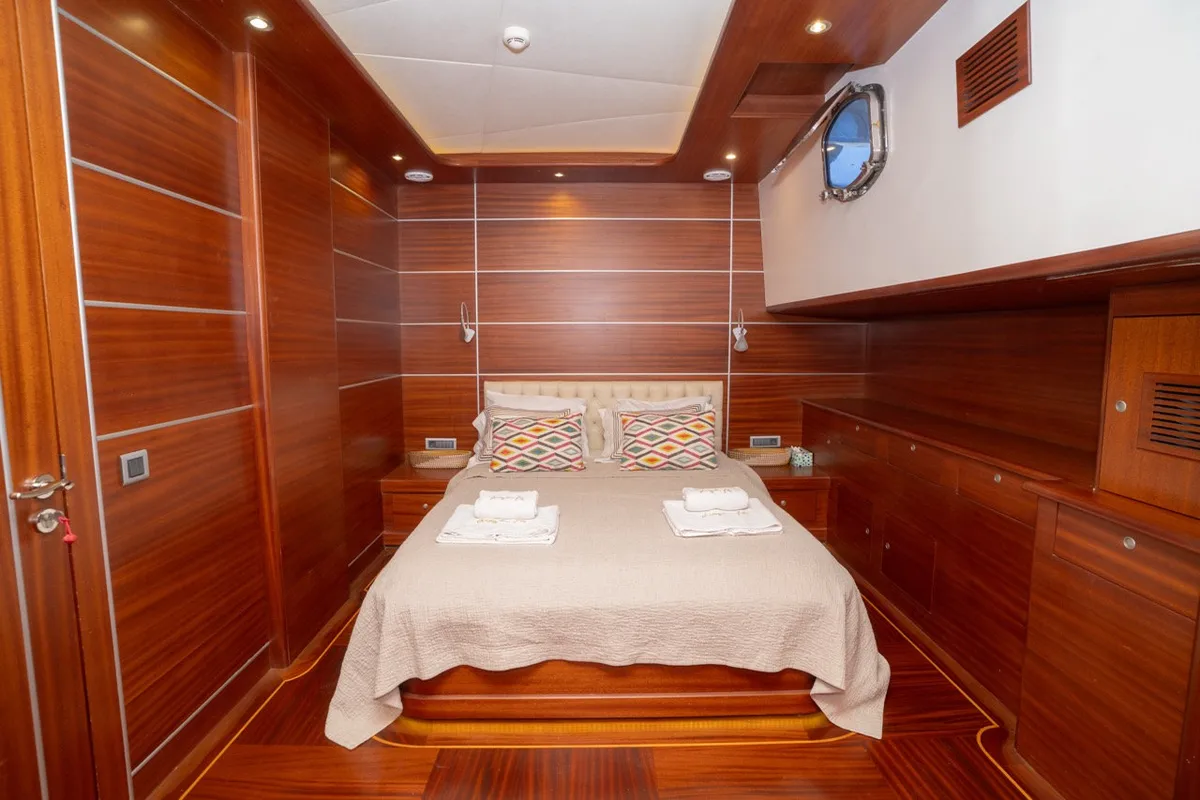 Cabin on Dragon Fly, a Gulet Custom built 183 motor yacht at Bodrum, Turkey