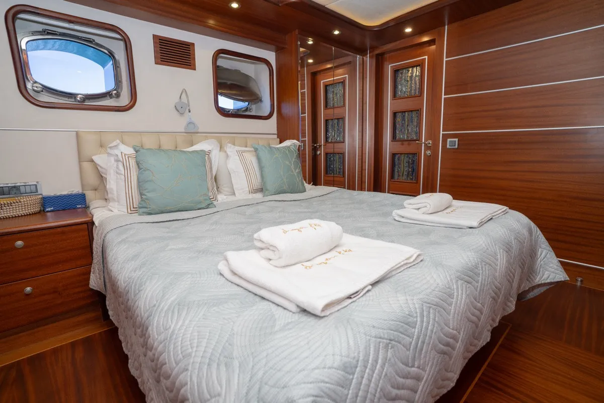 Cabin on Dragon Fly, a Gulet Custom built 183 motor yacht at Bodrum, Turkey