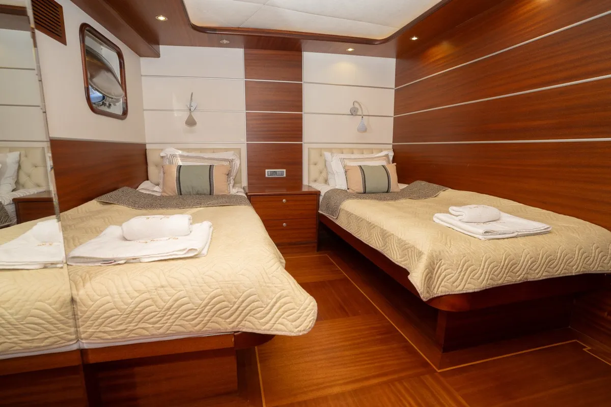 Cabin on Dragon Fly, a Gulet Custom built 183 motor yacht at Bodrum, Turkey