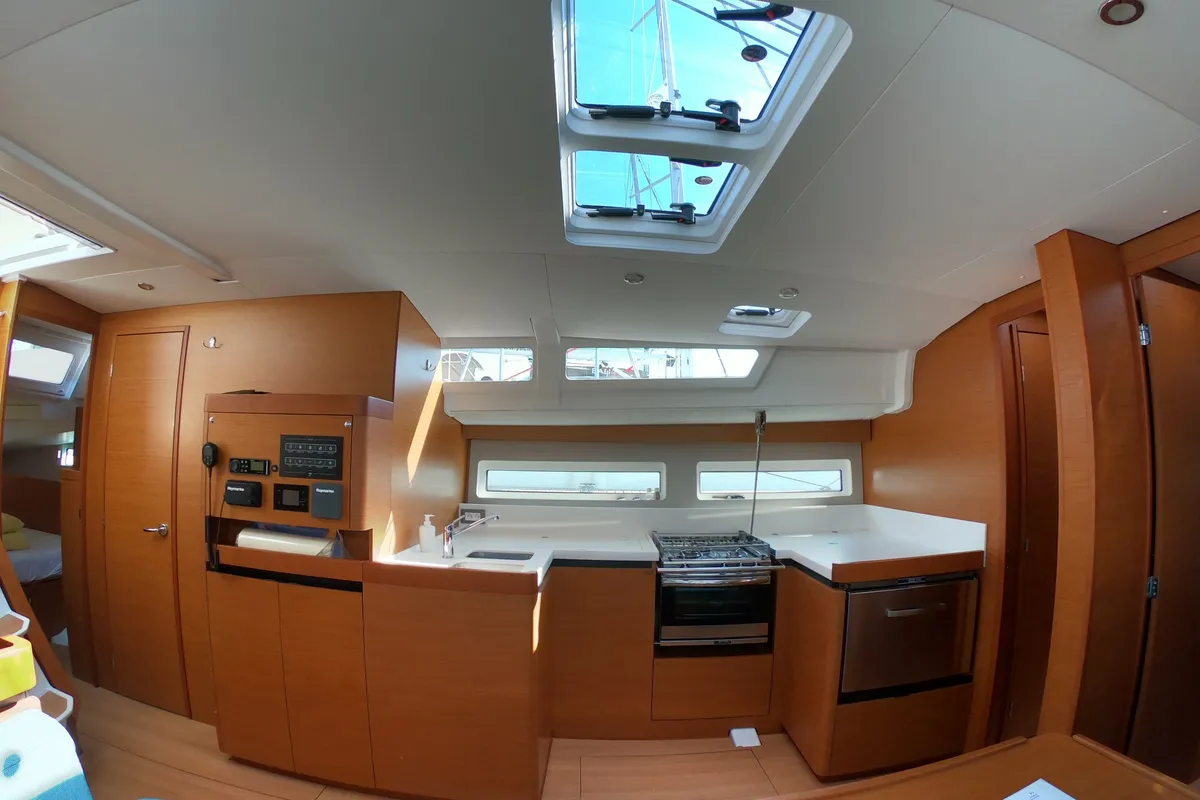 Galley of Nonna, a Jeanneau Sun Odyssey 490 sailboat at Šibenik, Croatia