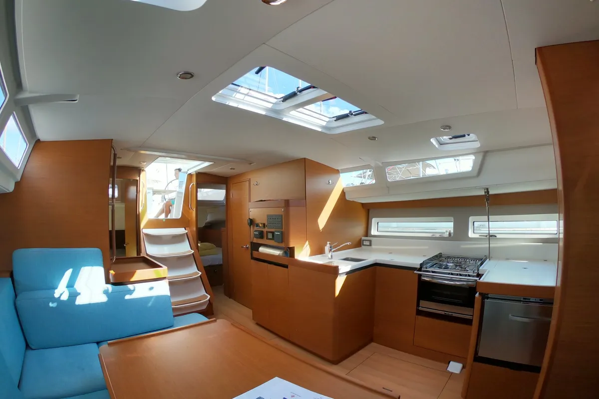 Salon of Nonna, a Jeanneau Sun Odyssey 490 sailboat at Šibenik, Croatia
