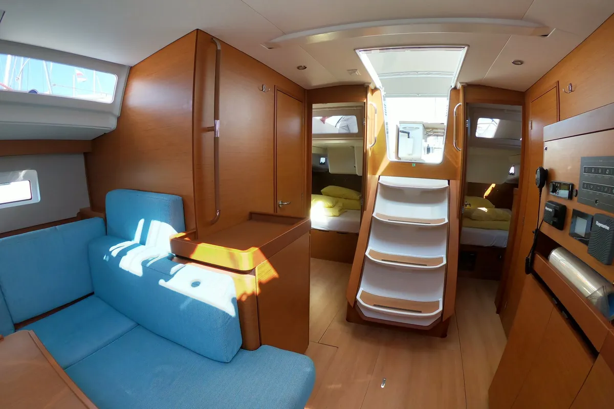 Salon of Nonna, a Jeanneau Sun Odyssey 490 sailboat at Šibenik, Croatia