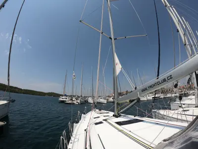 Deck of Nonna, a Jeanneau Sun Odyssey 490 sailboat at Šibenik, Croatia