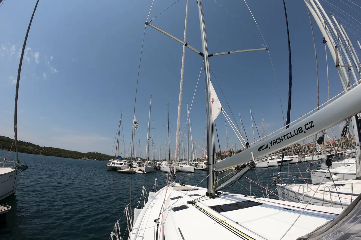 Deck of Nonna, a Jeanneau Sun Odyssey 490 sailboat at Šibenik, Croatia