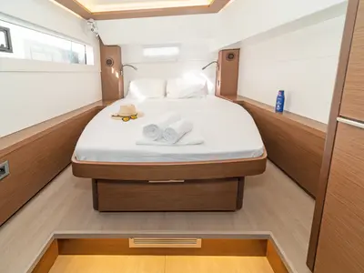 Cabin on One Thought, a Lagoon 46 catamaran at Lefkada, Greece