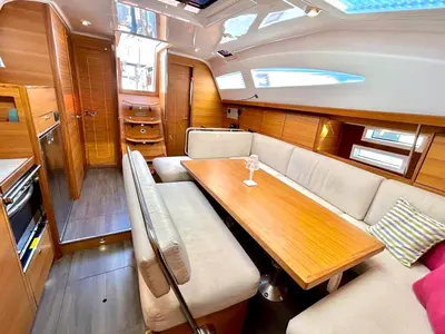 Salon of Aetna, a Elan Impression 45.1 sailboat at Capo d'Orlando, Italy