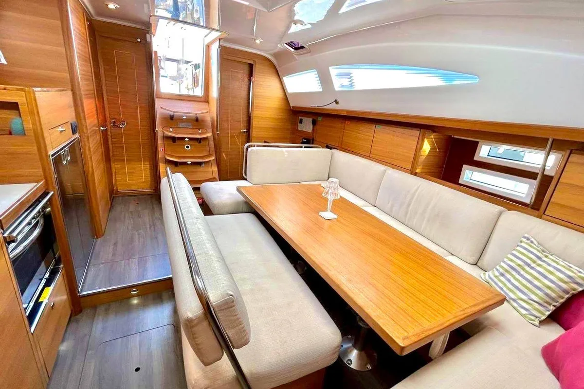 Salon of Aetna, a Elan Impression 45.1 sailboat at Capo d'Orlando, Italy