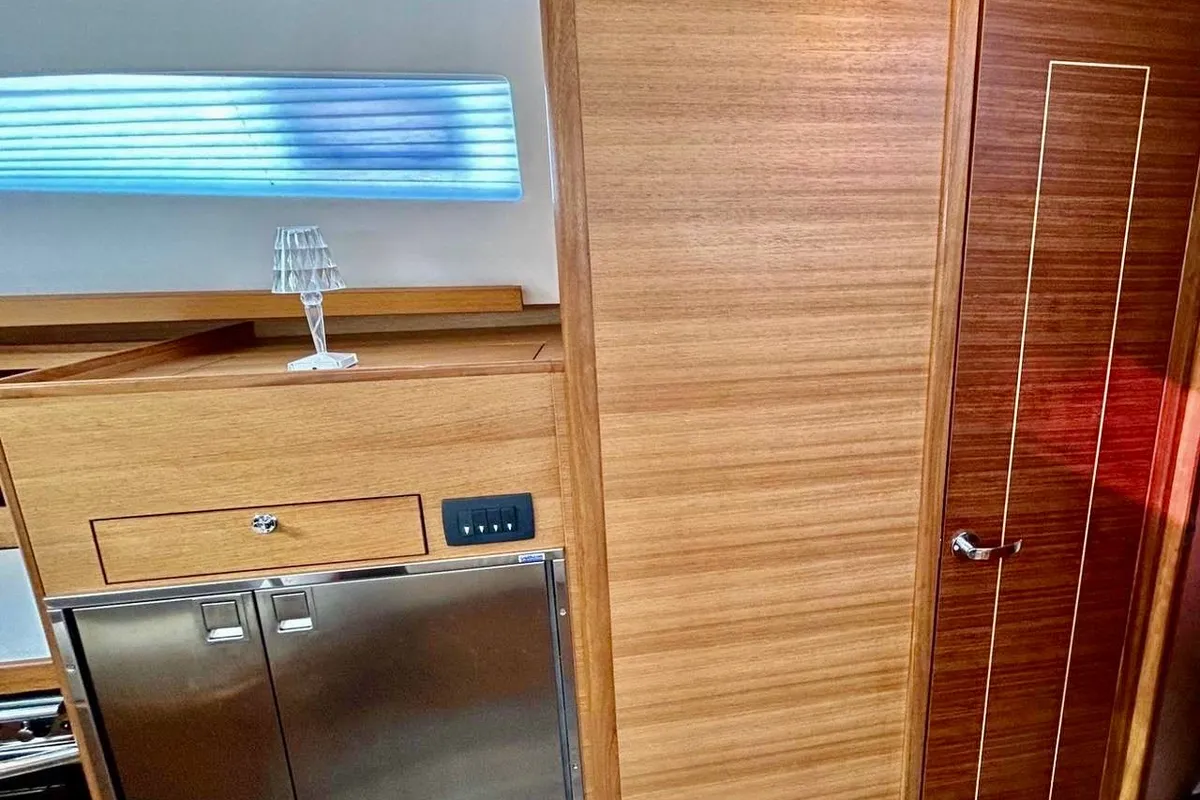Galley of Aetna, a Elan Impression 45.1 sailboat at Capo d'Orlando, Italy