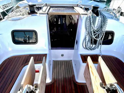 Galley of Aetna, a Elan Impression 45.1 sailboat at Capo d'Orlando, Italy