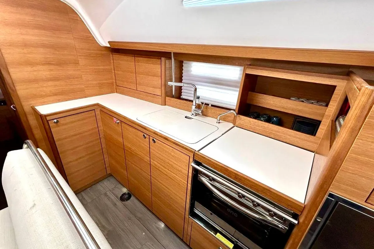 Cabin on Aetna, a Elan Impression 45.1 sailboat at Capo d'Orlando, Italy