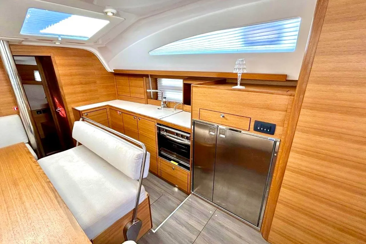 Cabin on Aetna, a Elan Impression 45.1 sailboat at Capo d'Orlando, Italy