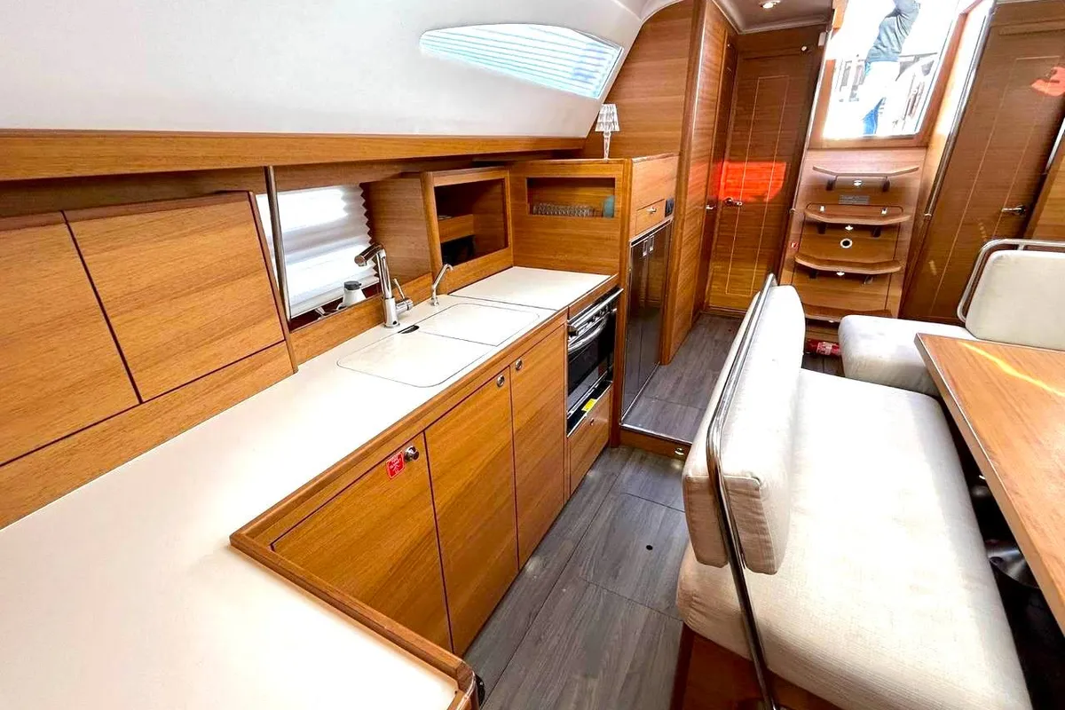 Cabin on Aetna, a Elan Impression 45.1 sailboat at Capo d'Orlando, Italy
